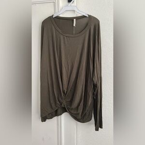 Women's Olive Green Knotted Top